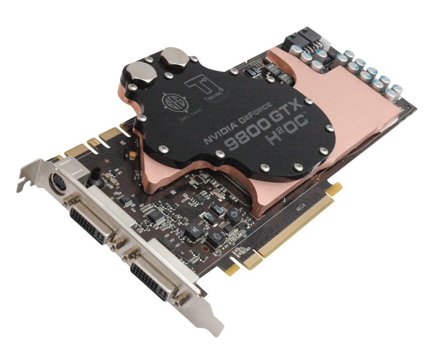 The BFG GeForce 9800 GTX H²OC 512MB graphics card with ThermoIntelligence 