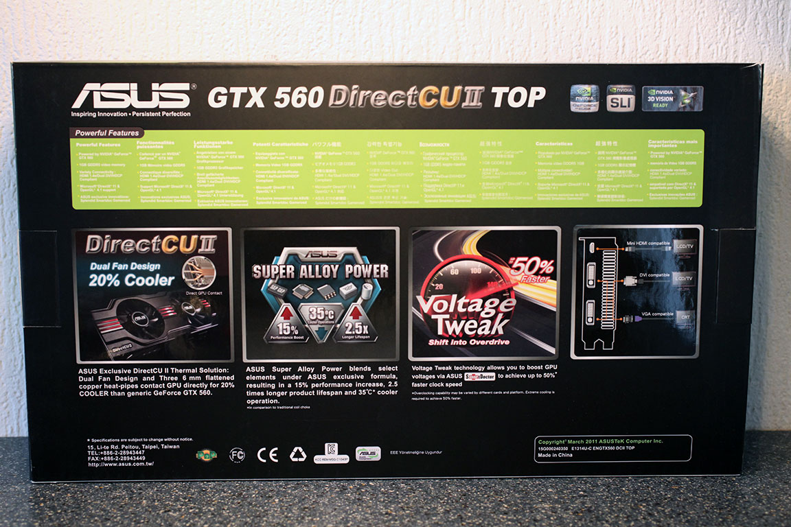Обзор ASUS GeForce GTX 560 DirectCu II TOP 