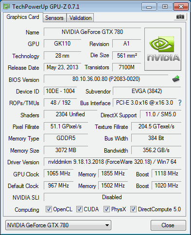 Разгон EVGA GeForce GTX 780 SC ACX