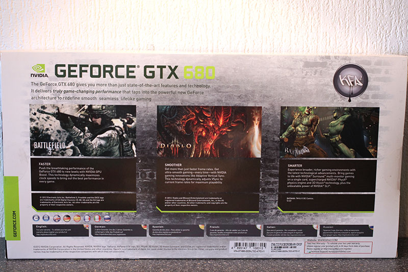 Обзор и тест KFA2 GeForce GTX 680 LTD OC