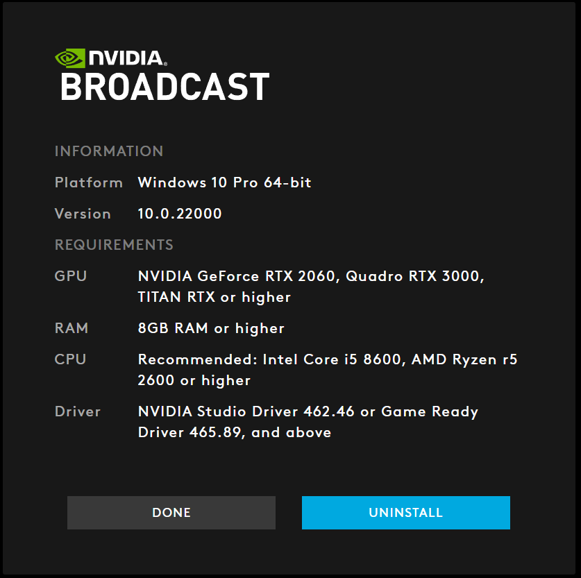 Nvidia broadcast 2025 2060