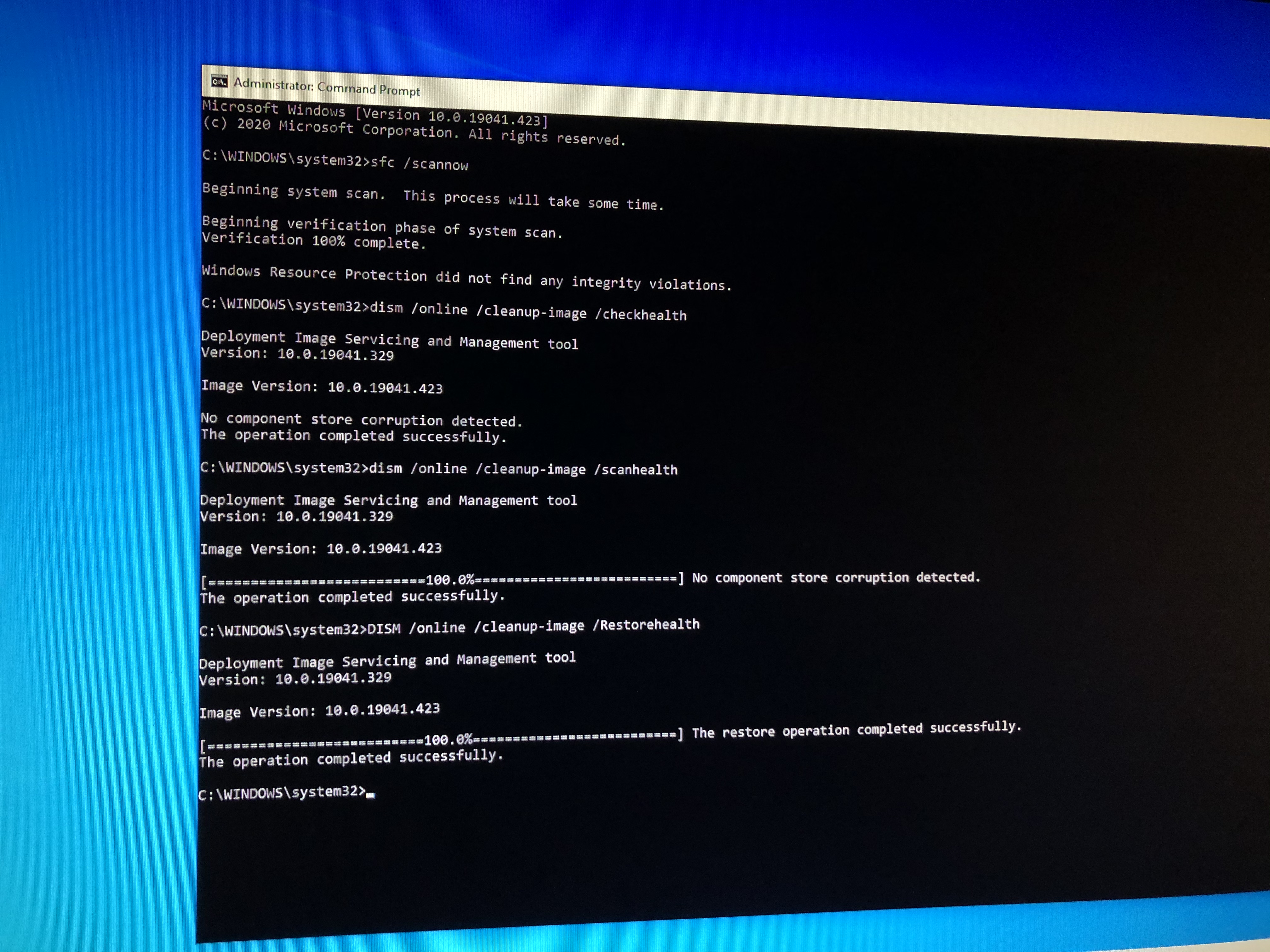 Mickey: So I suspect that I was having problems with my windows 10 so I ran some commands in... [​IMG]