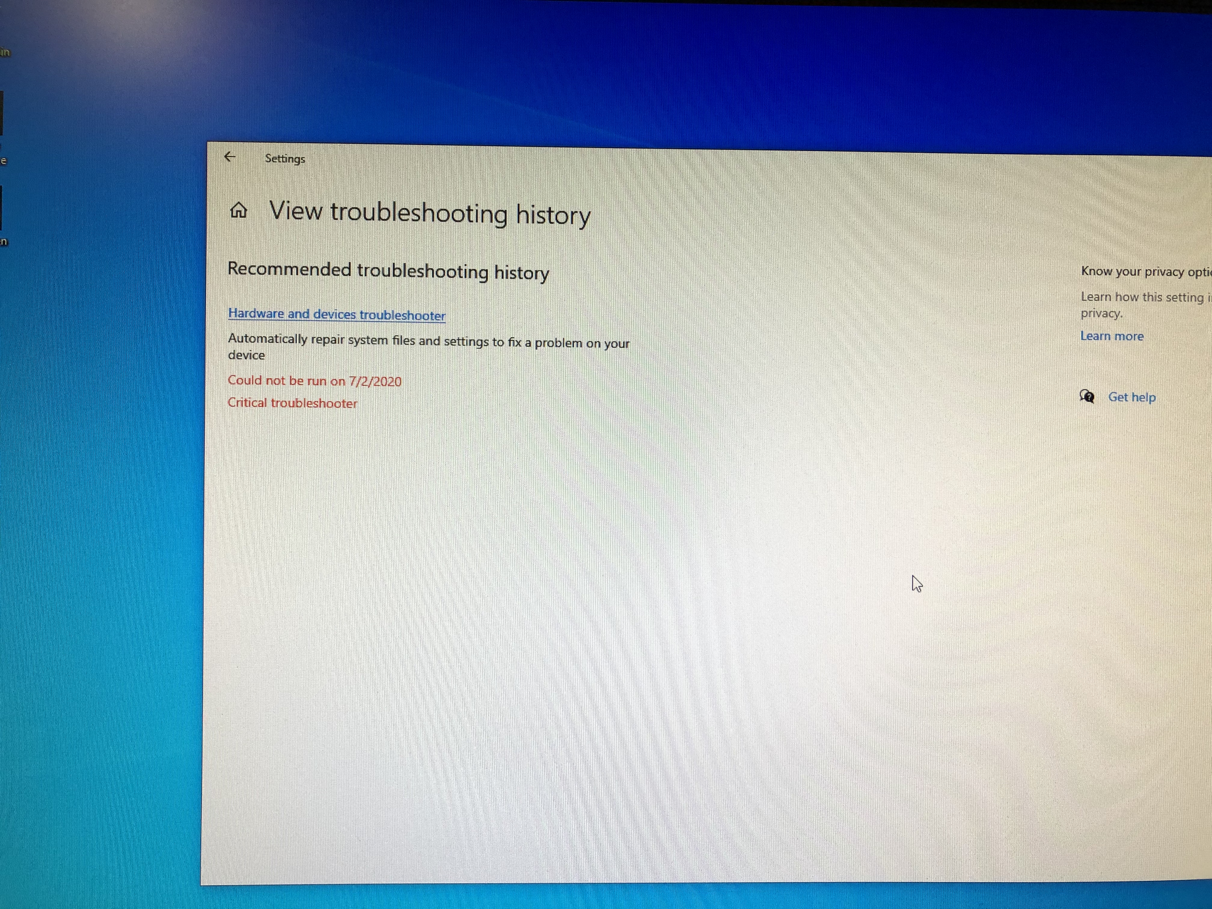 Mickey: What does this mean In Windows setting Troubleshooting [​IMG]