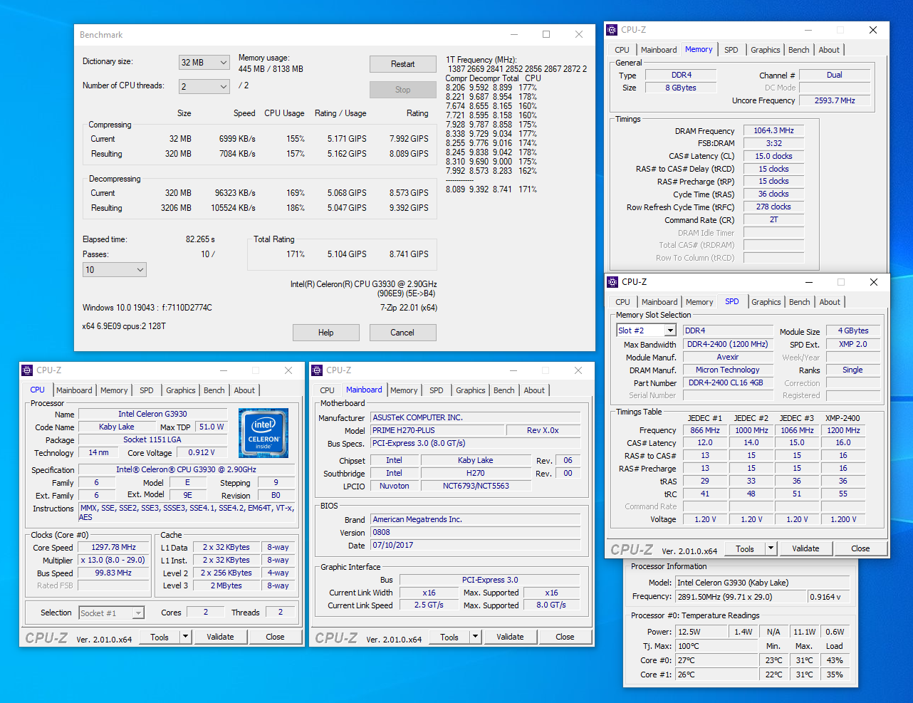 Intel Celeron G3930 7Zip Benchmark.PNG