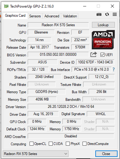 Problem With Asus Rog Strix Rx 570 4gb Gaming Bios Techpowerup Forums