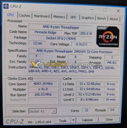 Mickey: OMG OMG ThreadRipper 2990WX CPU-z Screenie @ 4.1GHz [​IMG]