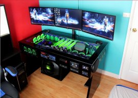 Watercooled Pc Desk Mod With Built In Car Audio System