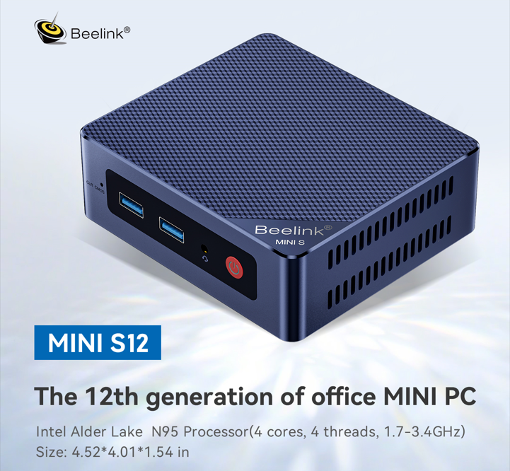 Beelink EQ12 Mini PC 12th Intel Alder Lake N100 16GB DDR5 500GB