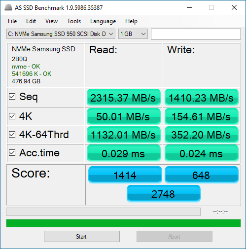 sygdom på en ferie rolle What is your AS SSD Benchmark score? | Page 8 | TechPowerUp Forums