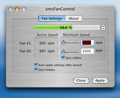 Fan settings