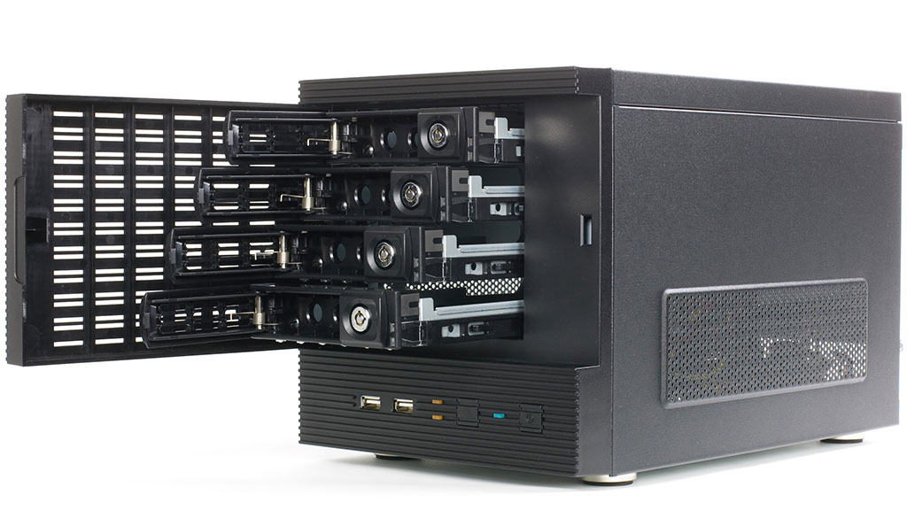4X 3,5 HDD, 2X USB 2.0 für NAS System Eolize SVD-NC11-4 Mini ITX PC-Gehäuse 