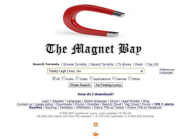 Pirate Bay Gets Rid of Serves Magnet Links | TechPowerUp