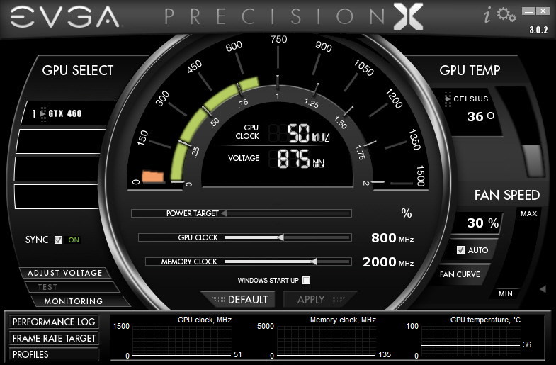 evga precision x 4.2.1 temp target