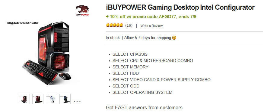 I'm trying to pick parts out for a PC I'm customizing on iBuyPower