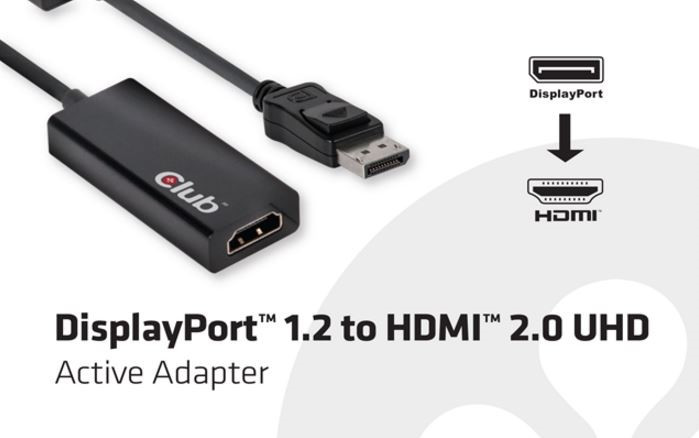 Club 3D Intros DisplayPort 1.2 to HDMI 2.0 Active Adapters with 4K 