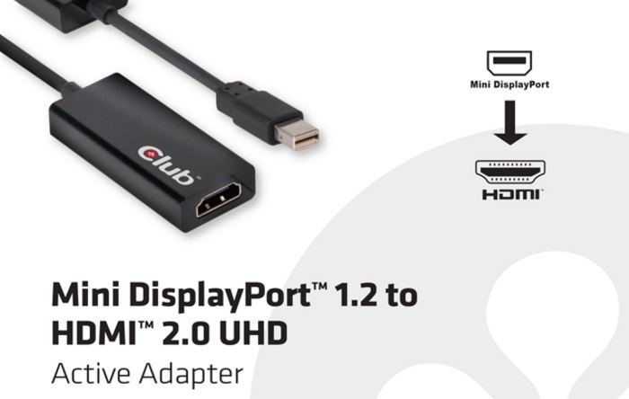 Club 3D Intros DisplayPort 1.2 to HDMI 2.0 Active Adapters with 4K 