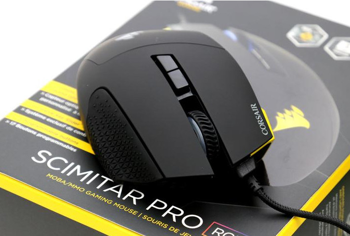 SCIMITAR PRO RGB Optical MOBA/MMO Gaming Mouse — Yellow