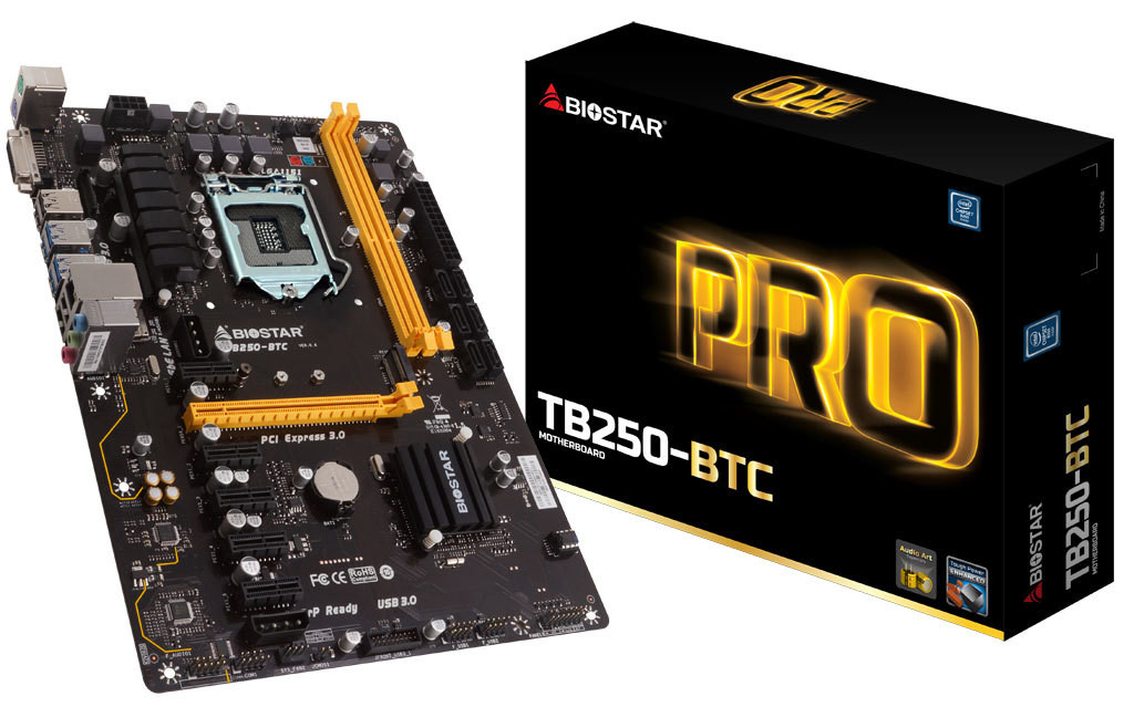 BIOSTAR Unveils the TB250-BTC Motherboard for Bitcoin Mining Rigs