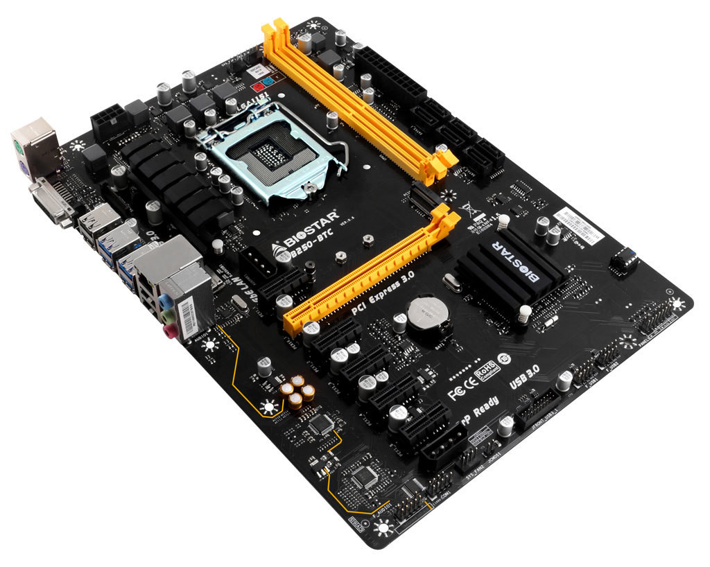 BIOSTAR Unveils the TB250-BTC Motherboard for Bitcoin Mining Rigs