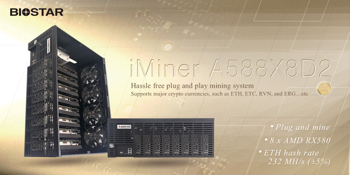 BIOSTAR Announce iMiner A588X8D2 Pre-Built Mining System