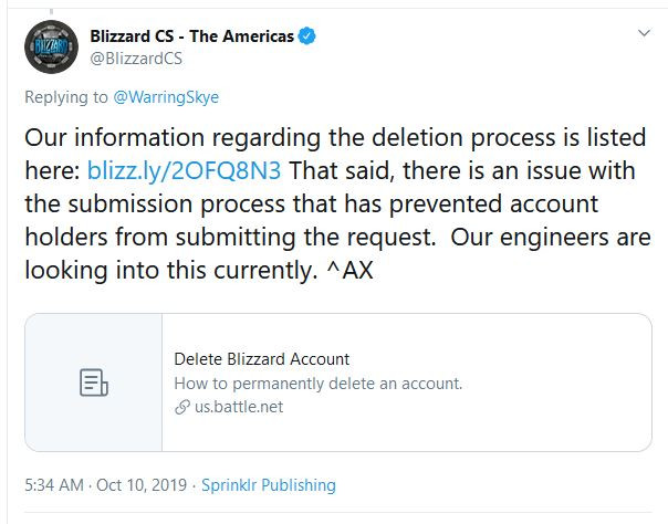 Blizzard's Account Deletion Mechanism Conveniently Breaks Down