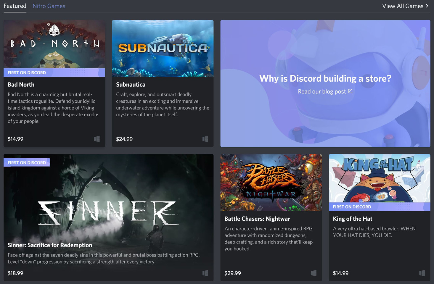 The Discord game store is now open