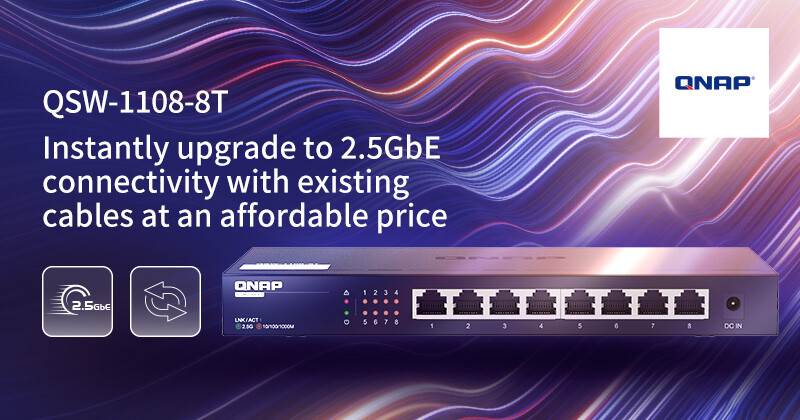 QNAP QSW-1108-8T 8-Port Unmanaged 2.5GbE Network QSW-1108-8T-US