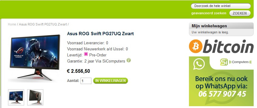 ASUS announces Swift PG27UQ 4K IPS 144Hz G-Sync HDR monitor
