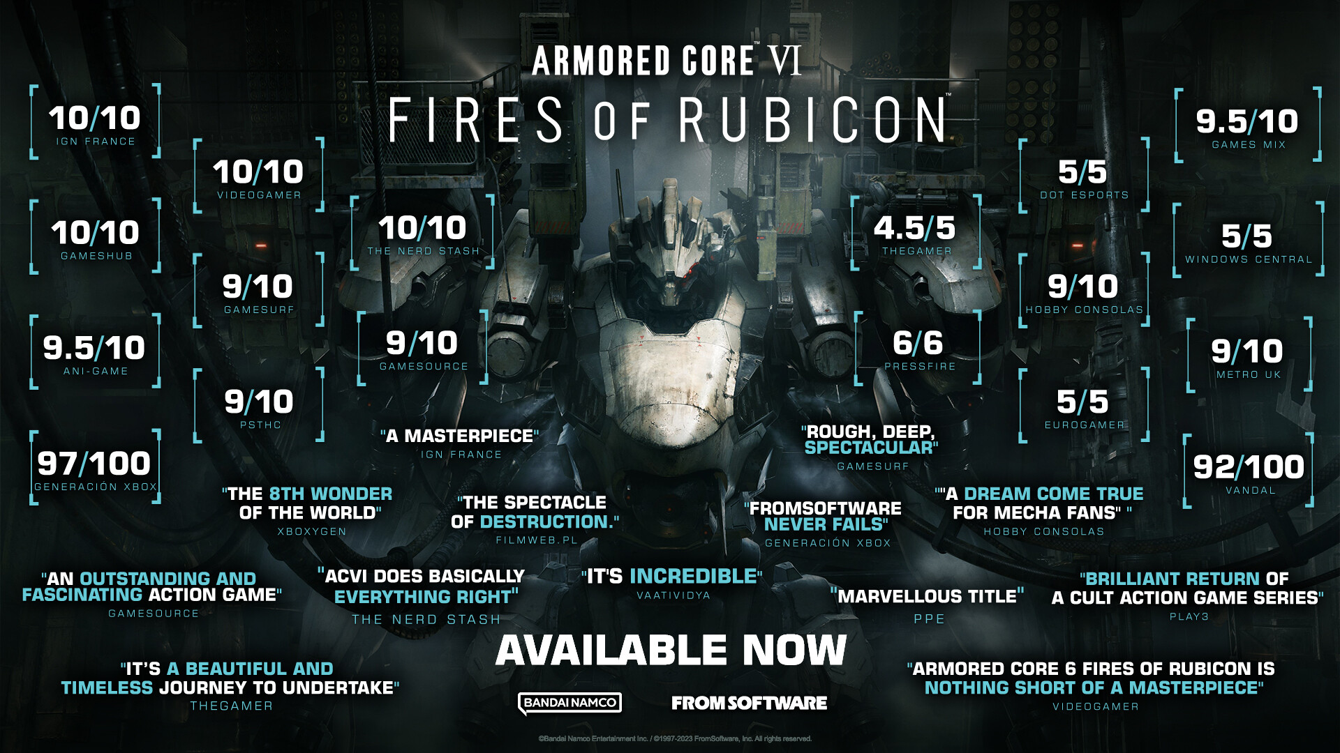 Bandai Namco Hails Armored Core VI: Fires of Rubicon Critical Acclaim