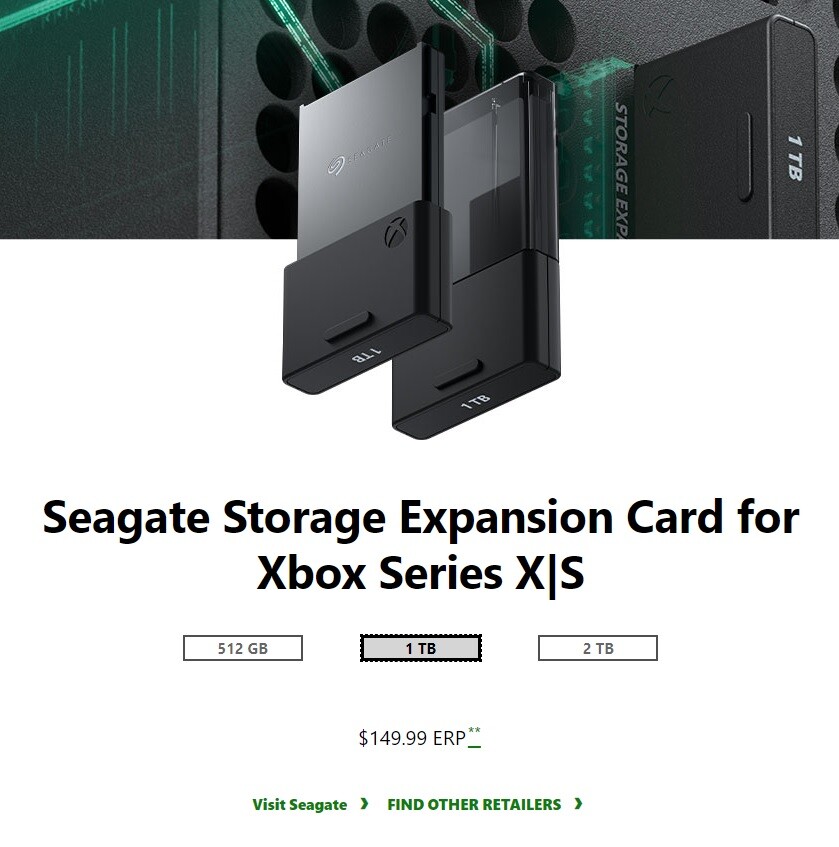 New 2TB and 512GB Seagate Storage Expansion Cards for Xbox Series