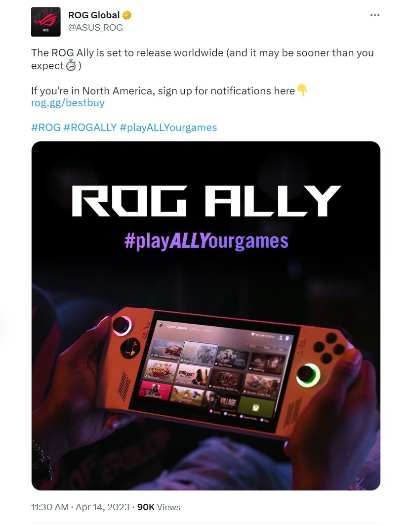 ASUS ROG Ally is real — 7″ 1080p 120Hz display, Up to RTX 4090 XG