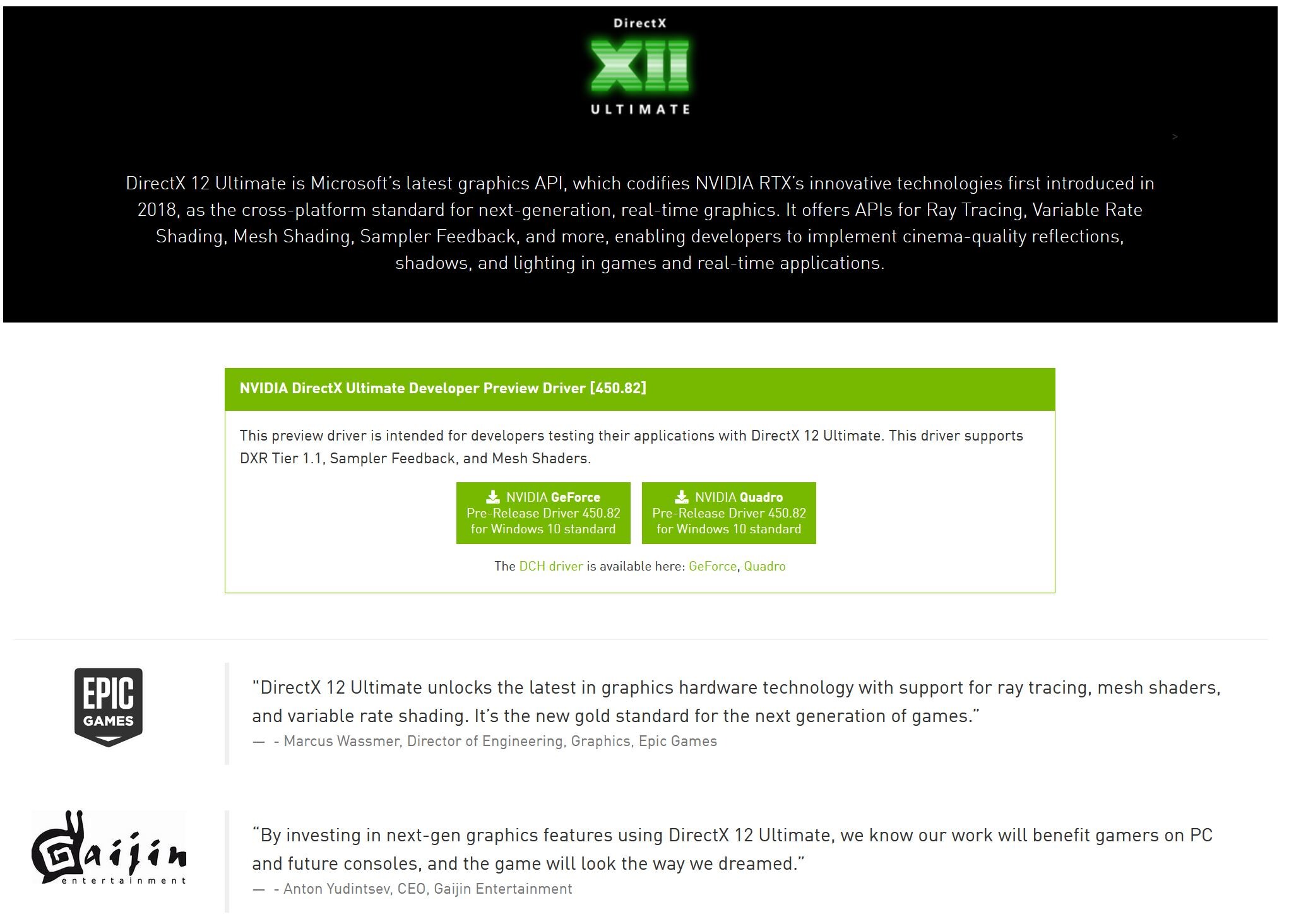 Announcing DirectX 12 Ultimate - DirectX Developer Blog