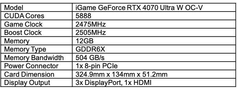 COLORFUL GeForce RTX 4070 NB EX-V Graphics Card GDDR6x 192Bit