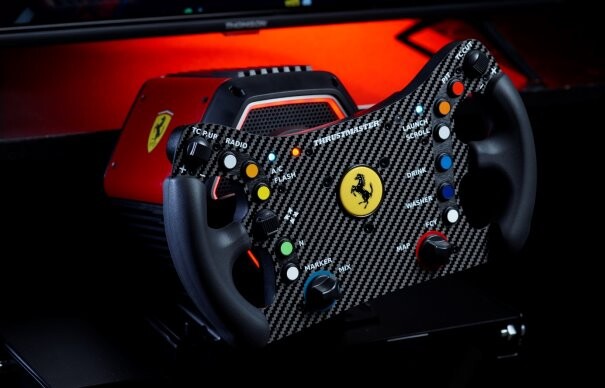 T818 Ferrari SF1000 Simulator: Thrustmaster's direct-drive racing wheel  proudly sporting the Scuderia Ferrari colors - Thrustmaster