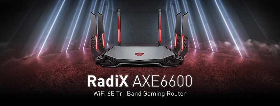 MSI Radix AXE6600 Wifi 6E Tri-Band Gaming Router