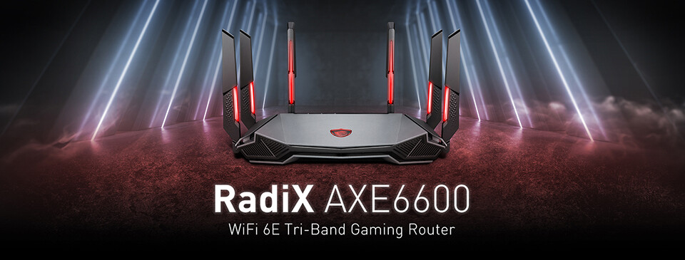 MSI RadiX AXE6600 Wi-Fi 6 Tri-Band Gaming Router