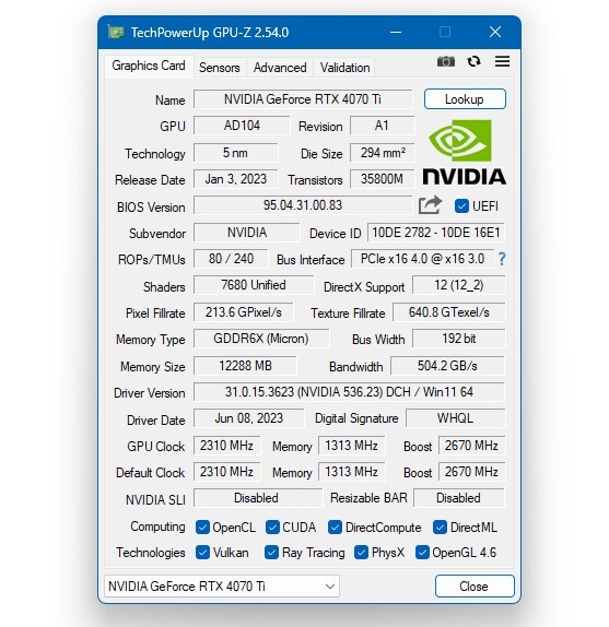 2080 ti top gpu z