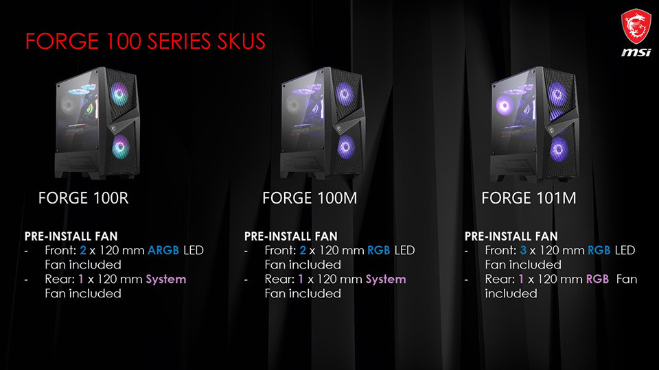 Buy MSI MAG Forge 100R RGB Tempered Glass Case [MSI-FORGE-100R]