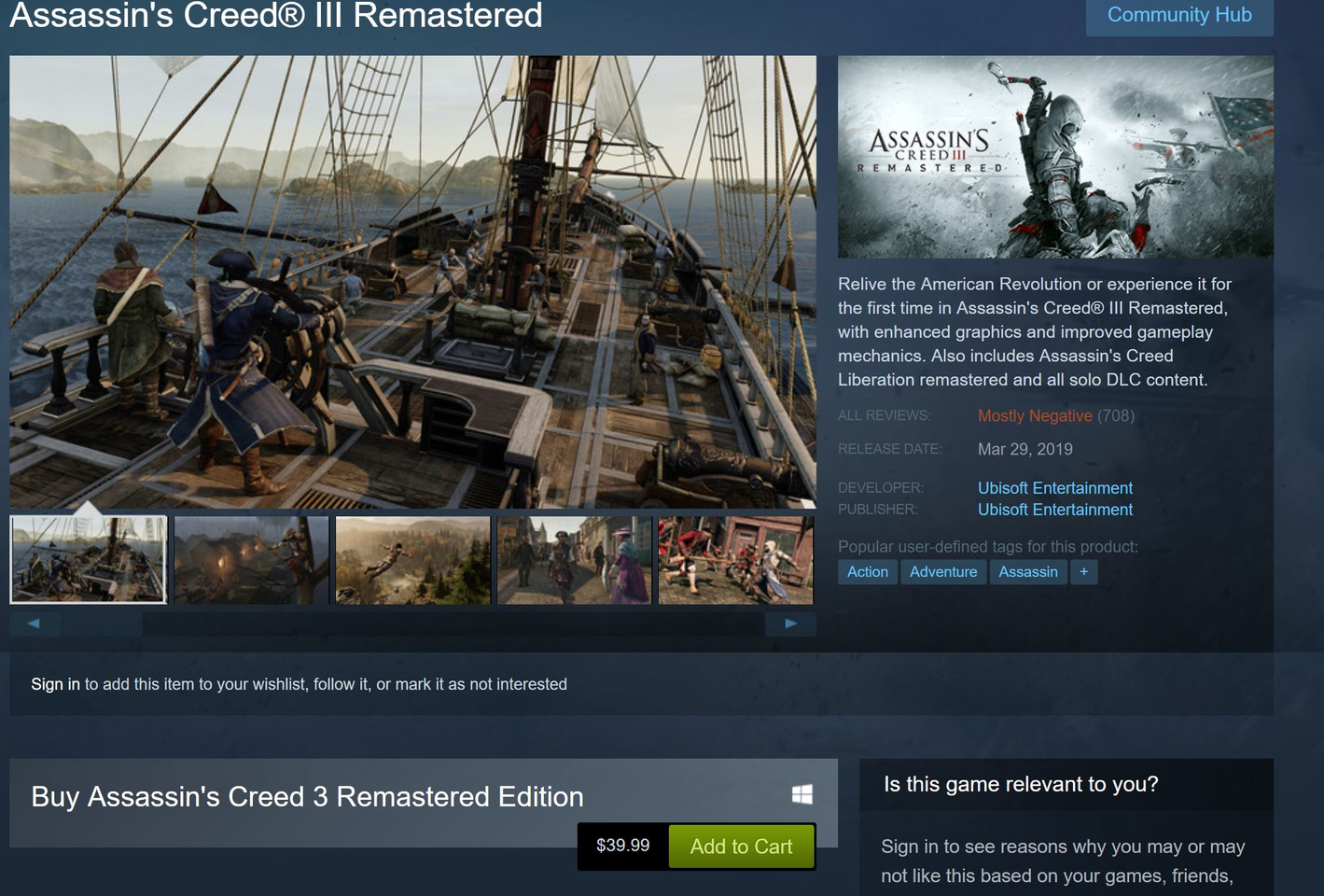 Assassin's Creed® III Remastered on Steam