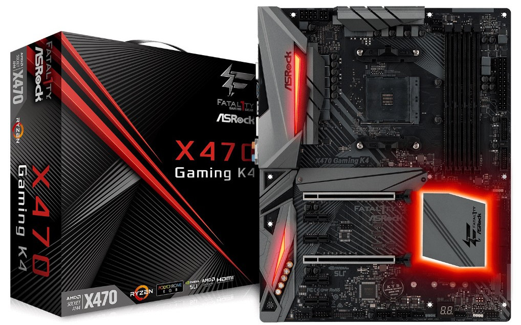 ASRock Fatal1ty X470 Gaming K4 and X470 Master SLI Pictured