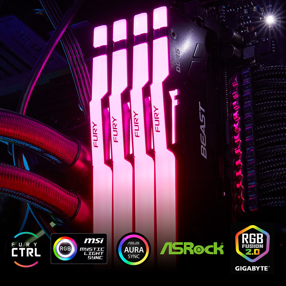 The new HyperX Fury DDR4 RAM comes with RGB lighting while keeping
