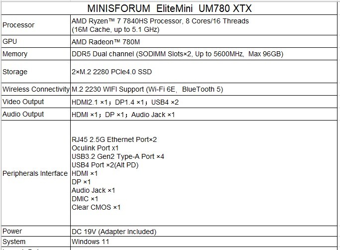MINISFORUM Launches EliteMini UM780 XTX Mini PC