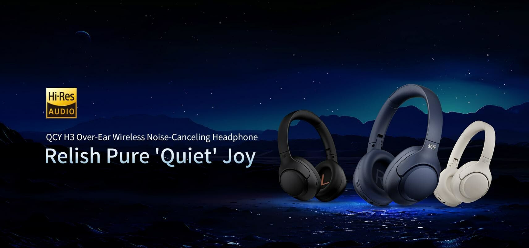 QCY H3 Wireless Headphones - Bluetooth 5.3, Hi-Res Audio
