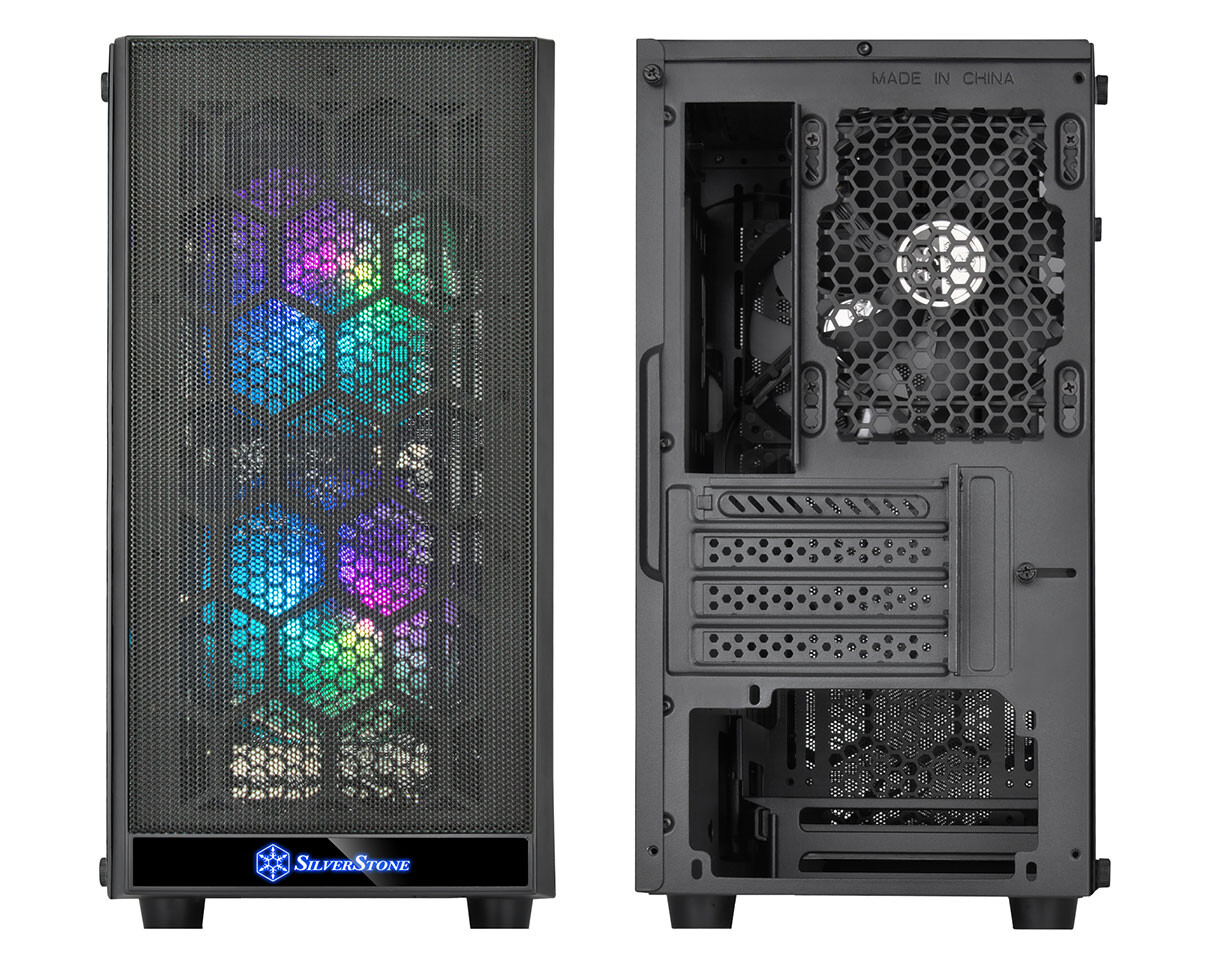 SilverStone Technology SST-PS15B-RGB Micro-ATX Computer Case with Tempered Glass and 2 X RGB Front Intake Fans PS15B-RGB