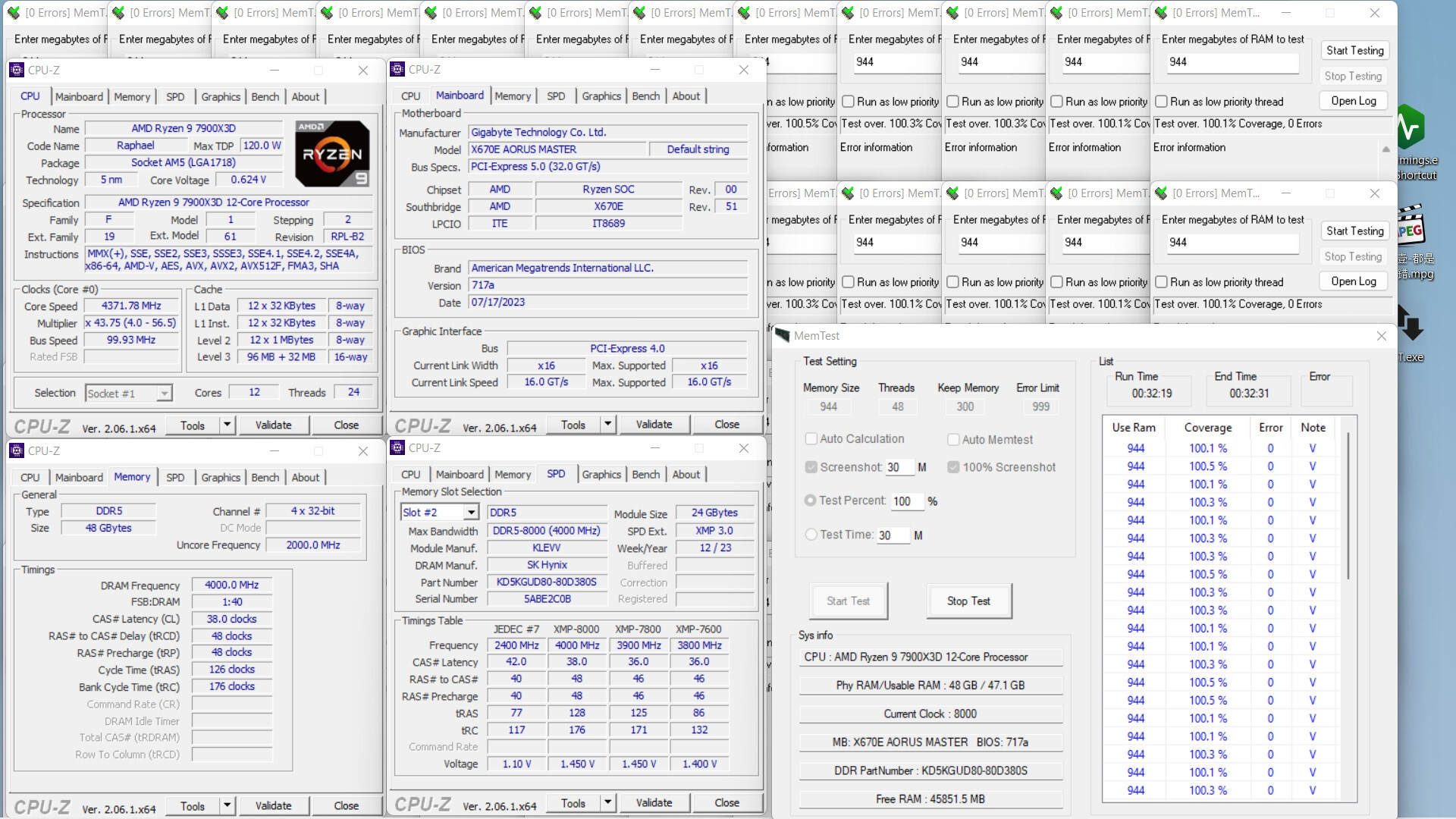 Ryzen 9 7900X, X670 Motherboard, 32GB DDR5 RAM