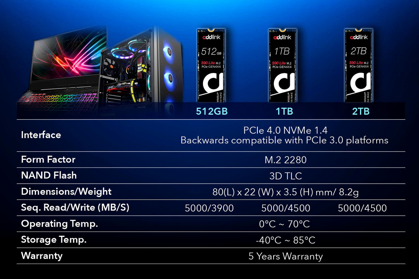 Addlink 2.5'' N10 NAS SSD 1TB - 24/7