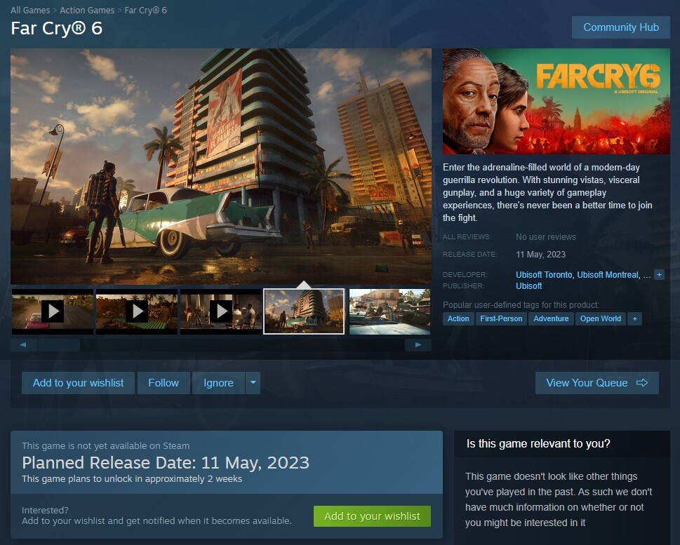 Im really dissapointed that Far Cry 6 wont come to Steam. I guess ill never  be able to complete the collection. : r/farcry