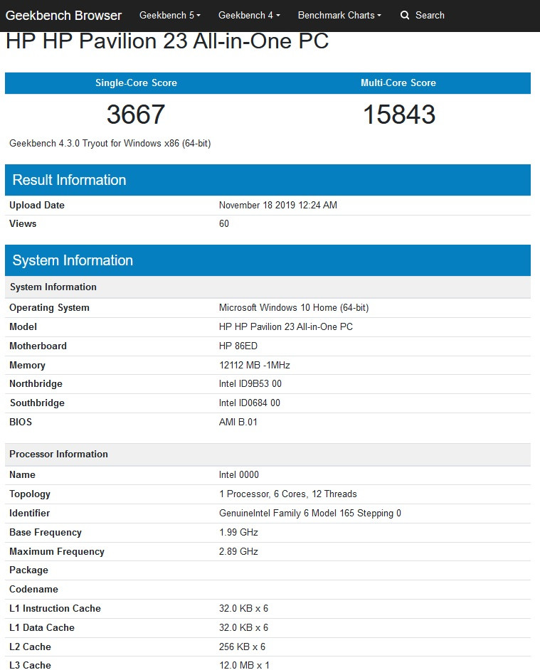 Intel Cpu Speed Chart