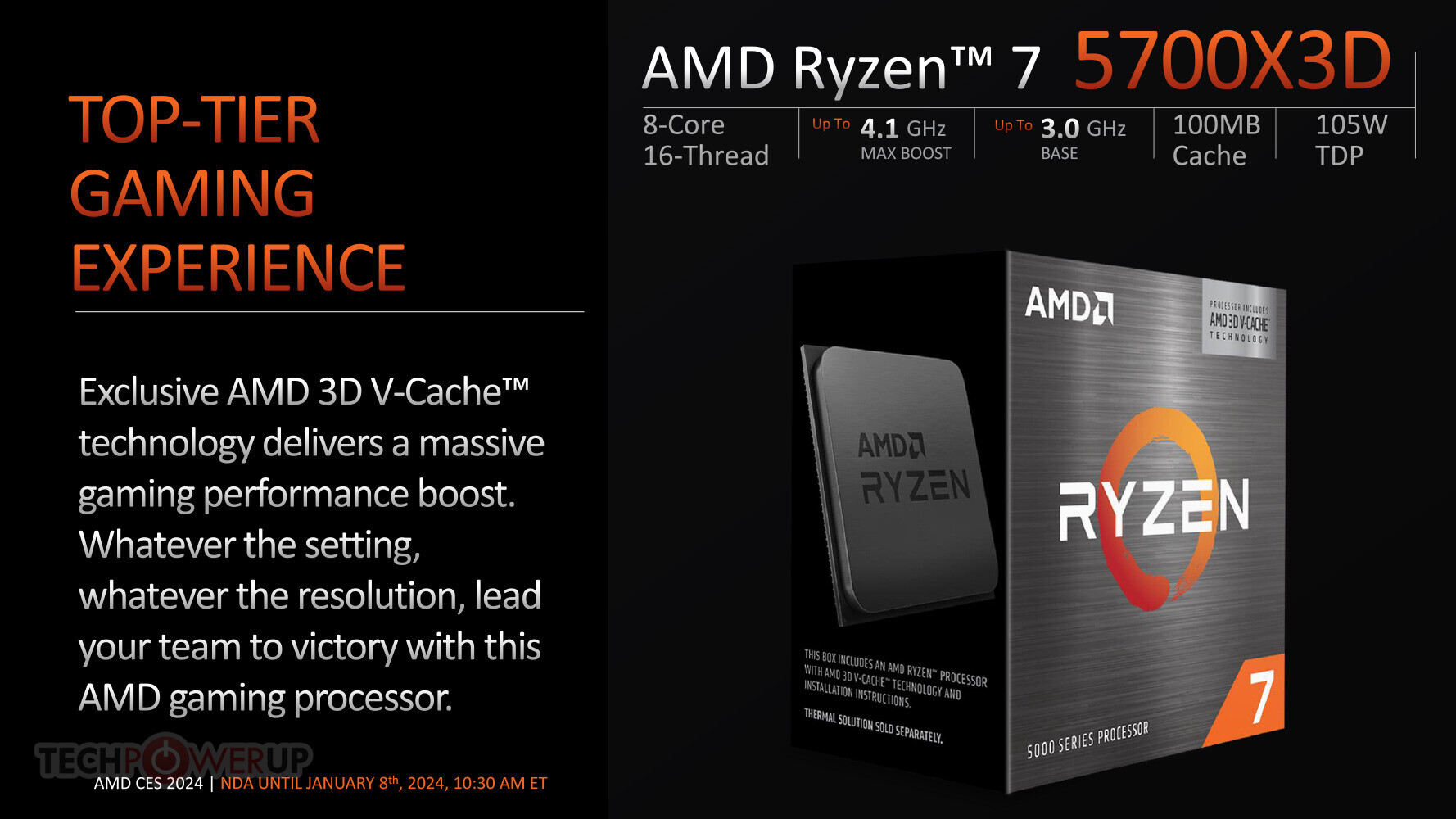 AMD RYZEN 7 5800X 3D 4.50GHZ 8 CORE SKT AM4 96MB 105W WOF CHIP