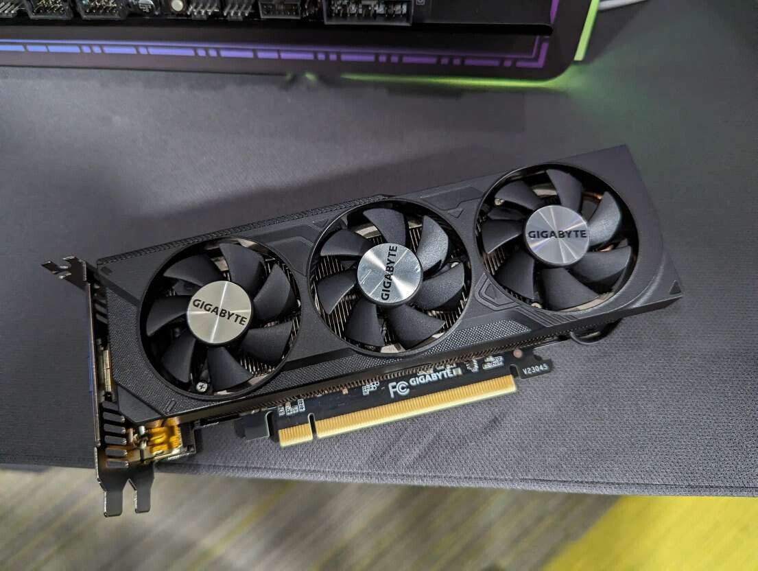 Gigabyte's new RTX 4060 GPU fits three fans on a low-profile